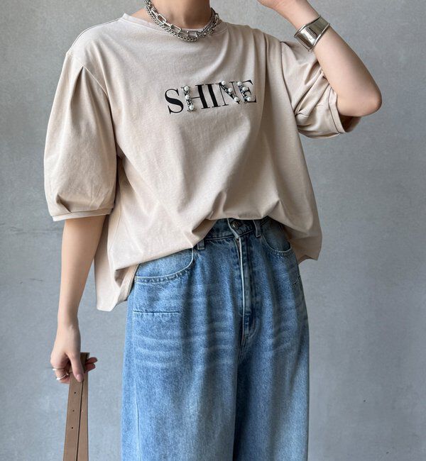  「【WEB限定】ライトドライ天竺ロゴTE」|Tシャツ・カットソー|ベージュ