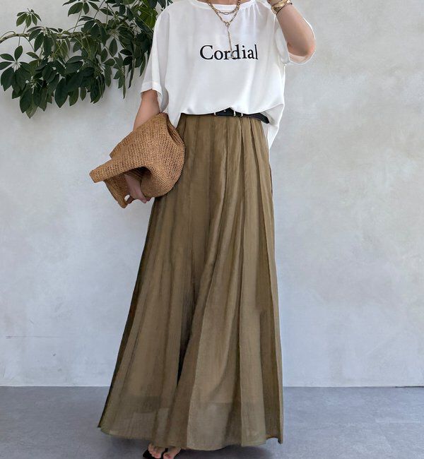  「ドルマンジョーゼットロゴTEE」|Tシャツ・カットソー|