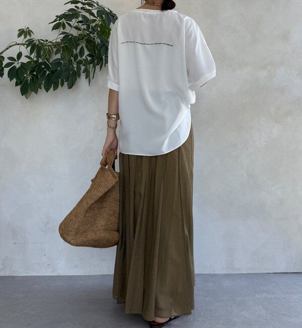  「ドルマンジョーゼットロゴTEE」|Tシャツ・カットソー|