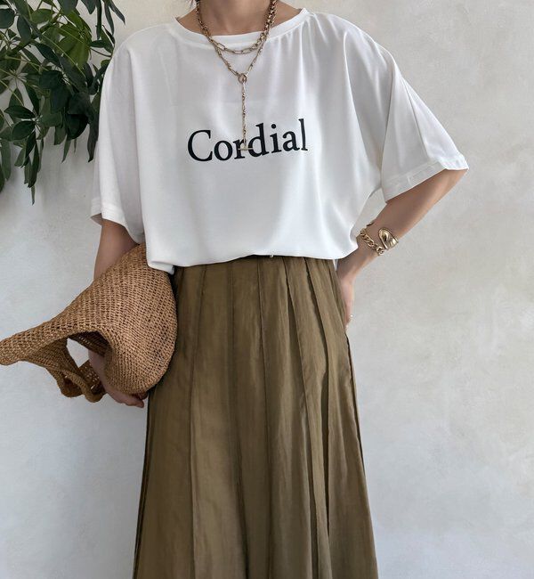  「ドルマンジョーゼットロゴTEE」|Tシャツ・カットソー|