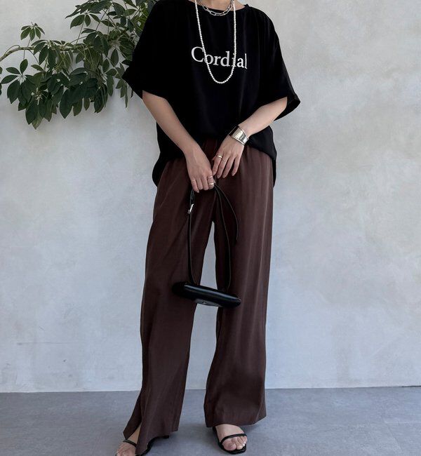  「ドルマンジョーゼットロゴTEE」|Tシャツ・カットソー|