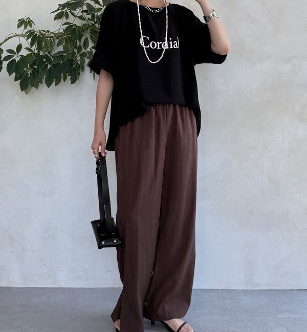  「ドルマンジョーゼットロゴTEE」|Tシャツ・カットソー|