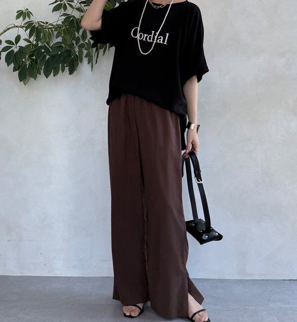  「ドルマンジョーゼットロゴTEE」|Tシャツ・カットソー|