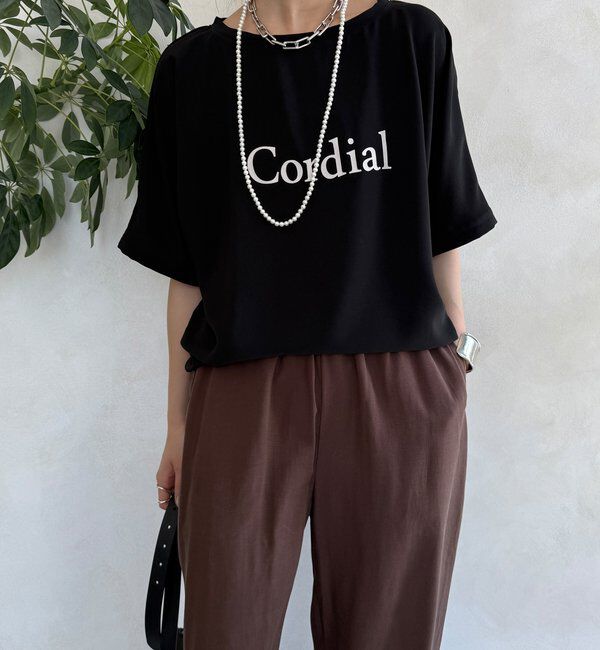  「ドルマンジョーゼットロゴTEE」|Tシャツ・カットソー|