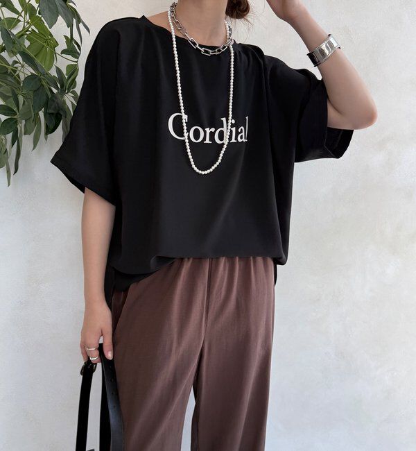  「ドルマンジョーゼットロゴTEE」|Tシャツ・カットソー|