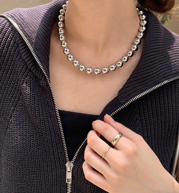  「シルバーボールマグネットネックレス」|ネックレス|シルバー