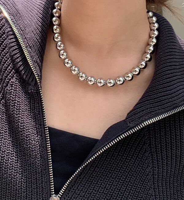  「シルバーボールマグネットネックレス」|ネックレス|