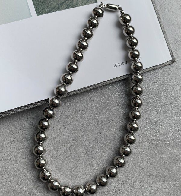  「シルバーボールマグネットネックレス」|ネックレス|