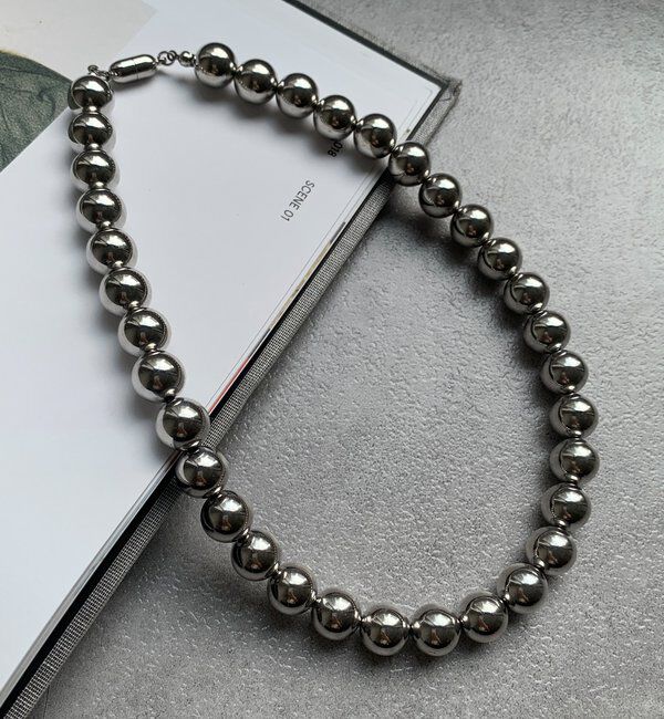  「シルバーボールマグネットネックレス」|ネックレス|