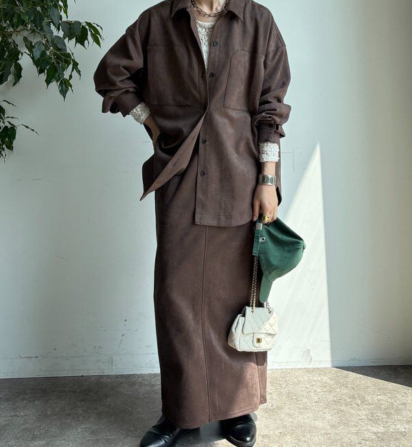  「スウェードダンボールIラインスカート」|スカート|