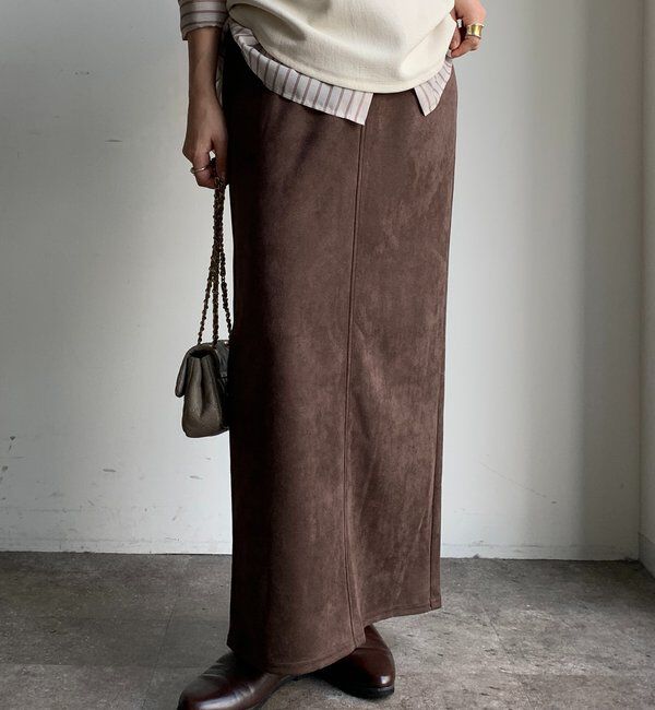  「スウェードダンボールIラインスカート」|スカート|