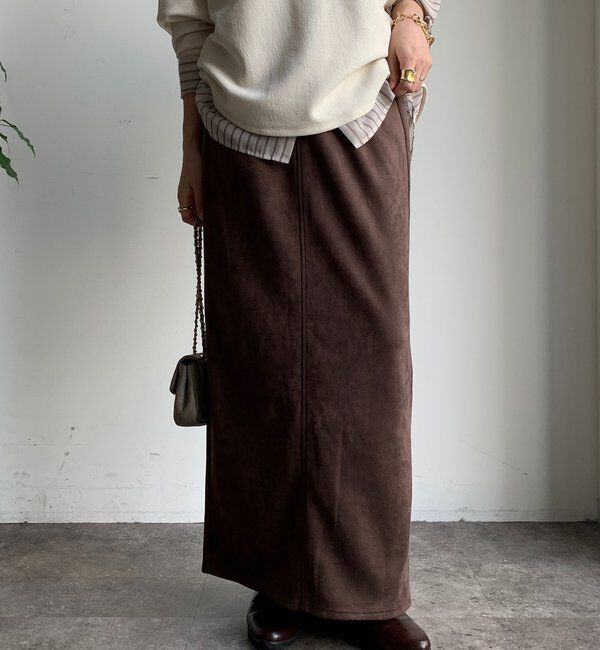  「スウェードダンボールIラインスカート」|スカート|