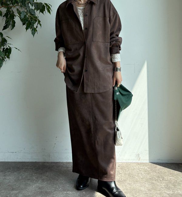  「スウェードダンボールIラインスカート」|スカート|