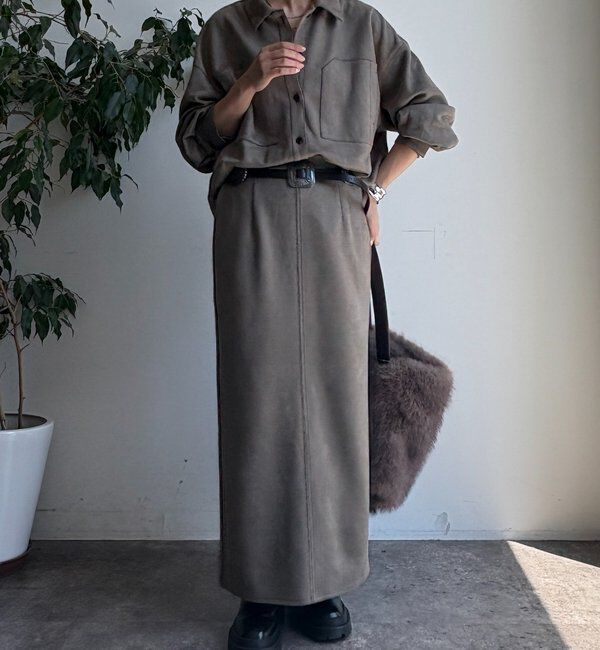  「スウェードダンボールIラインスカート」|スカート|