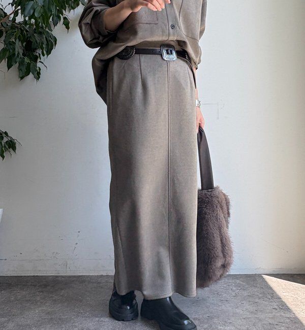  「スウェードダンボールIラインスカート」|スカート|