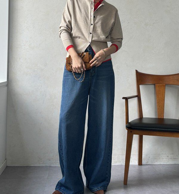  「【WEB限定】 ニットレイヤードカーディガン」|カーディガン|