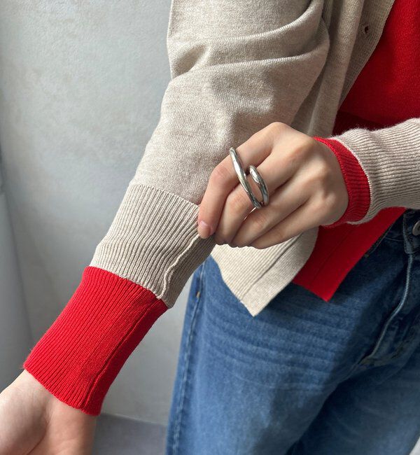  「【WEB限定】 ニットレイヤードカーディガン」|カーディガン|