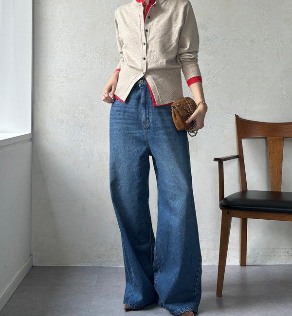  「【WEB限定】 ニットレイヤードカーディガン」|カーディガン|