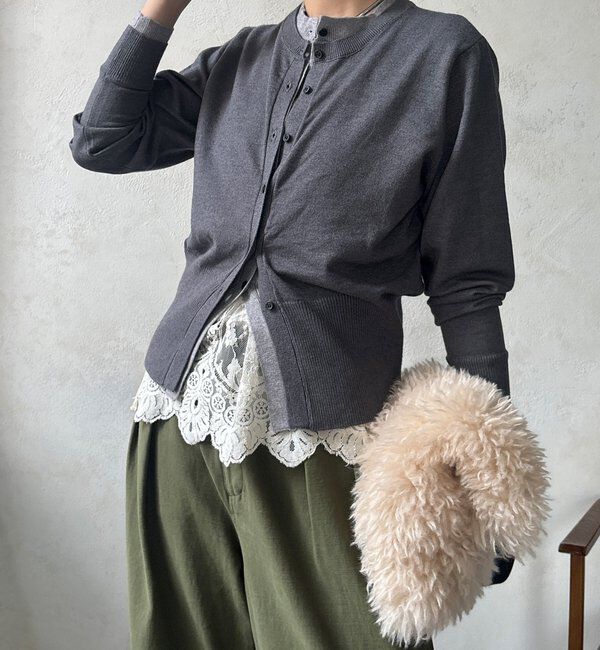  「【WEB限定】 ニットレイヤードカーディガン」|カーディガン|