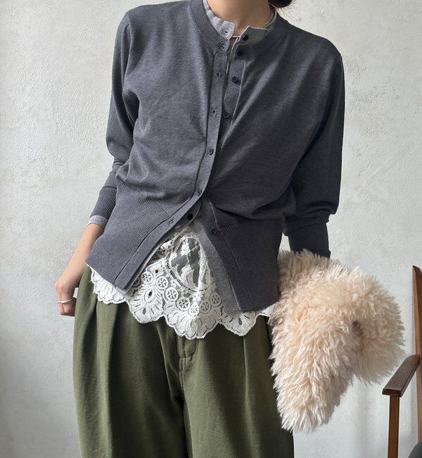  「【WEB限定】 ニットレイヤードカーディガン」|カーディガン|