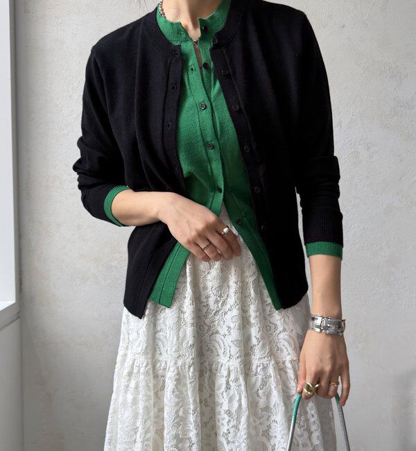  「【WEB限定】 ニットレイヤードカーディガン」|カーディガン|
