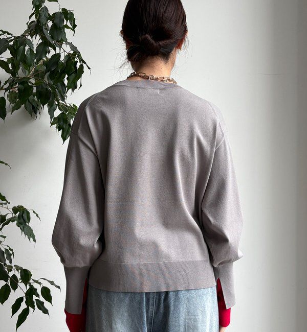  「【WEB限定】袖カラー配色ニットトップス」|ニット・セーター|