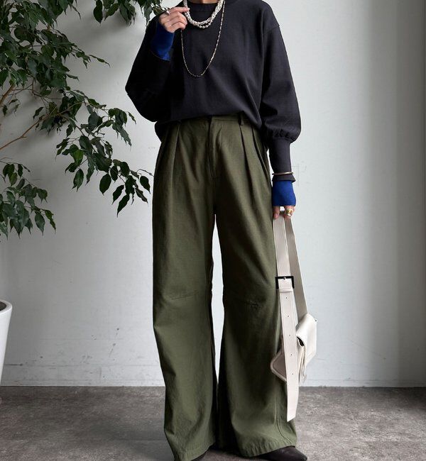  「【WEB限定】袖カラー配色ニットトップス」|ニット・セーター|