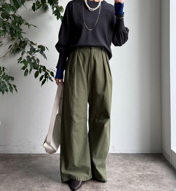  「【WEB限定】袖カラー配色ニットトップス」|ニット・セーター|