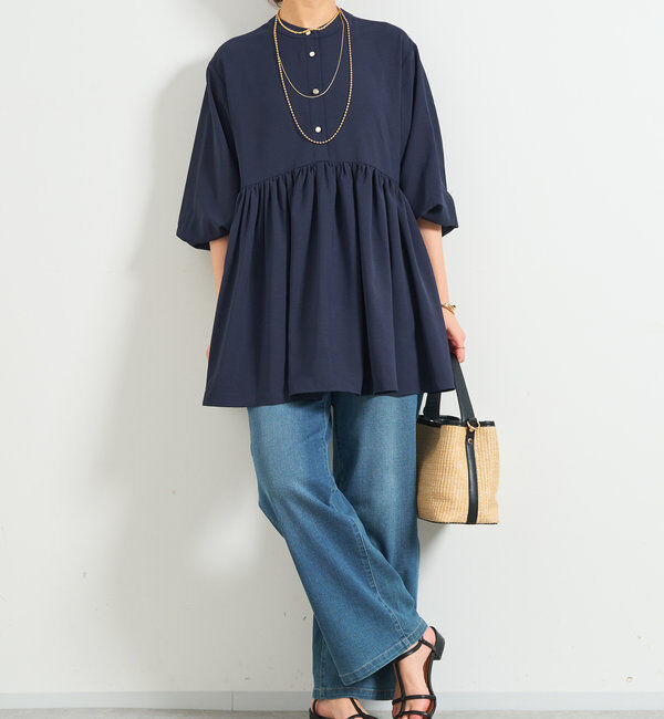  「《美シルエットが叶う・3サイズ》リラックスセミワイドデニム」|デニム|