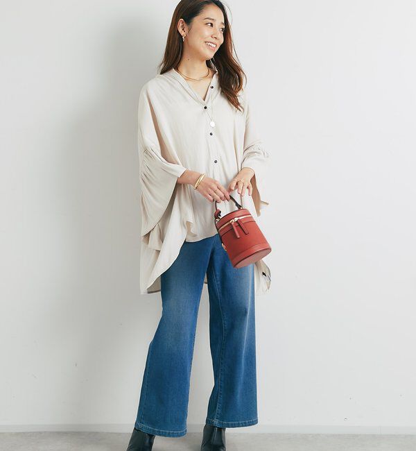  「《美シルエットが叶う・3サイズ》リラックスセミワイドデニム」|デニム|