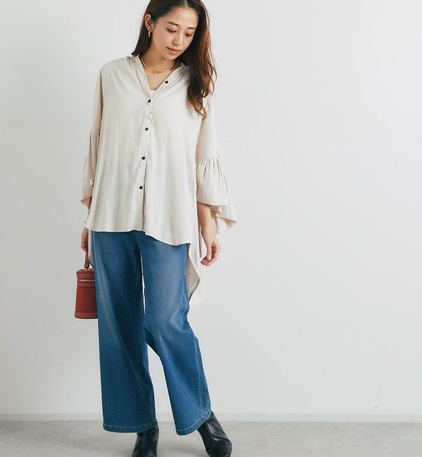  「《美シルエットが叶う・3サイズ》リラックスセミワイドデニム」|デニム|