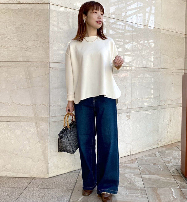  「《美シルエットが叶う・3サイズ》リラックスセミワイドデニム」|デニム|