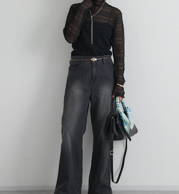  「《美シルエットが叶う・3サイズ》リラックスセミワイドデニム」|デニム|