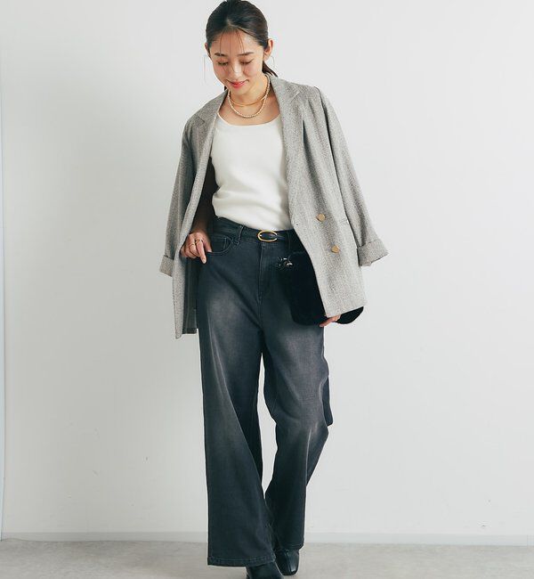  「《美シルエットが叶う・3サイズ》リラックスセミワイドデニム」|デニム|