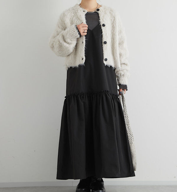  「シャギー起毛ショートカーディガン」|ニット・セーター|