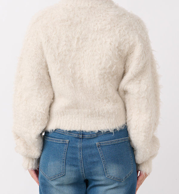  「シャギー起毛ショートカーディガン」|ニット・セーター|