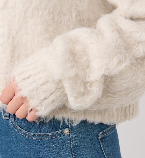  「シャギー起毛ショートカーディガン」|ニット・セーター|