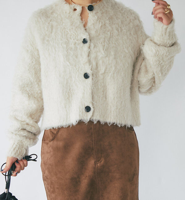  「シャギー起毛ショートカーディガン」|ニット・セーター|