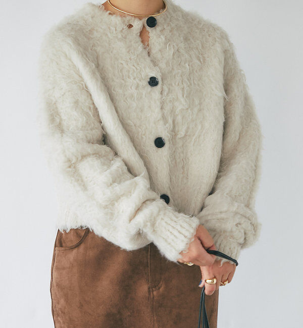  「シャギー起毛ショートカーディガン」|ニット・セーター|