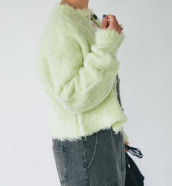  「シャギー起毛ショートカーディガン」|ニット・セーター|