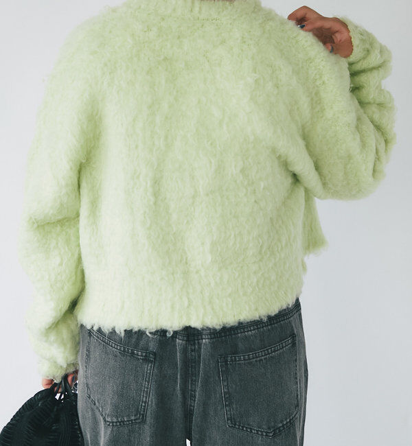  「シャギー起毛ショートカーディガン」|ニット・セーター|