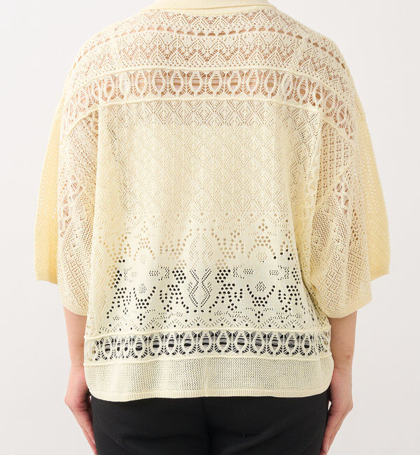  「《繊細な美しさを演出》レース編みニットカーディガン」|ニット・セーター|