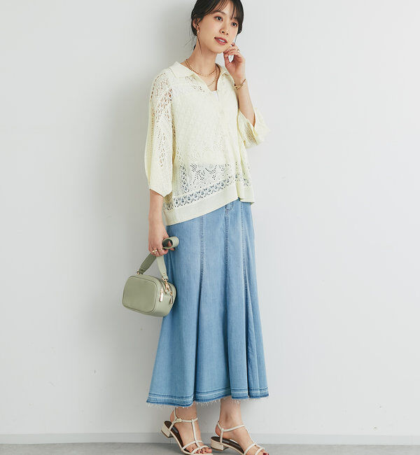  「《繊細な美しさを演出》レース編みニットカーディガン」|ニット・セーター|