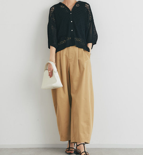  「《繊細な美しさを演出》レース編みニットカーディガン」|ニット・セーター|