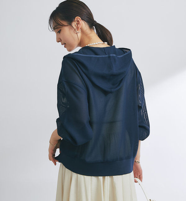  「《羽織るだけでこなれ感》変わり織メッシュフードブルゾン」|その他|