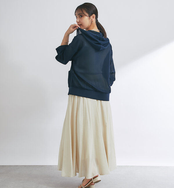  「《羽織るだけでこなれ感》変わり織メッシュフードブルゾン」|その他|