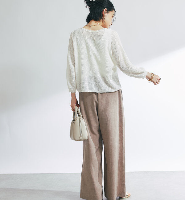  「《軽量・通気性・吸水速乾性》イージーケア和紙ニットカーディガン」|ニット・セーター|