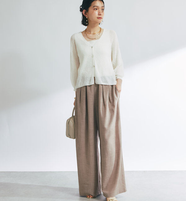  「《軽量・通気性・吸水速乾性》イージーケア和紙ニットカーディガン」|ニット・セーター|