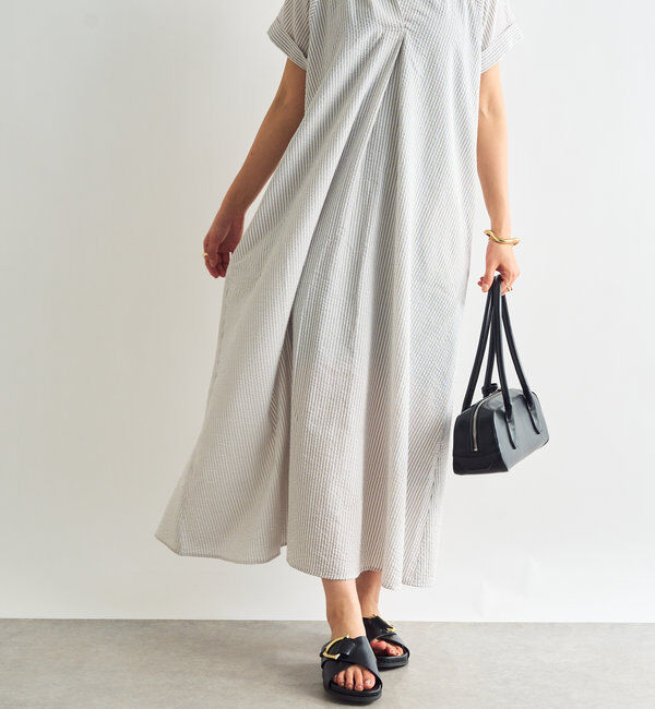  「《さらっと涼しい》シアーサッカーシャツワンピース」|その他|