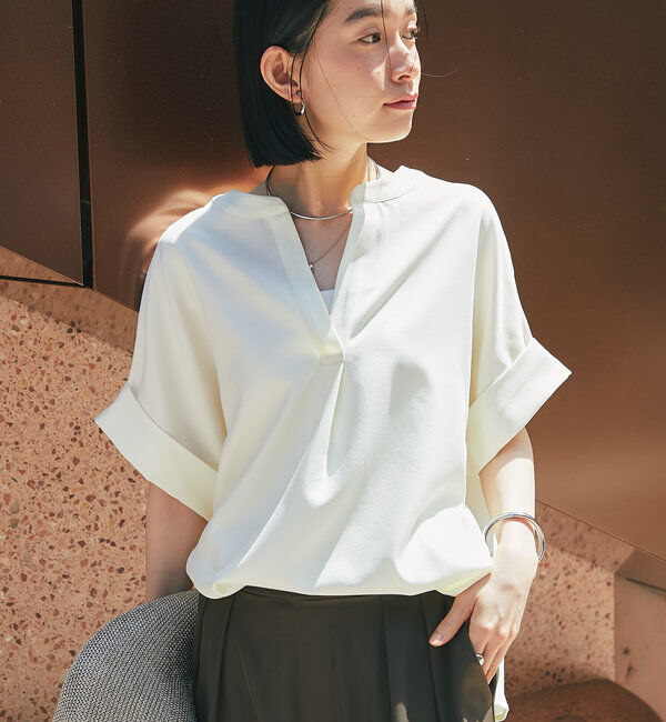  「《オンオフ着まわせる》ニュアンススリーブスキッパーブラウス」|シャツ・ブラウス|